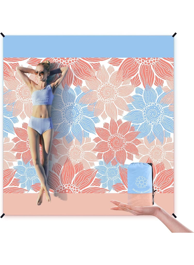 Beach Blanket, Sandproof, Extra-Large Beach Mat for Adults, Waterproof, Quick-Drying, Sand-Free, for Camping, Hiking - Image 1